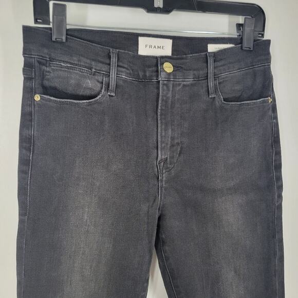 Frame Black Condor Raw Hem Le High Skinny Jeans 28 - Picture 2 of 9